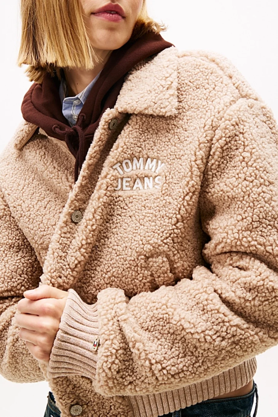Tommy Hilfiger TJW Kürk Dokulu Kolej Stili Kadın Kahverengi Ceket DW0DW21666GUQ