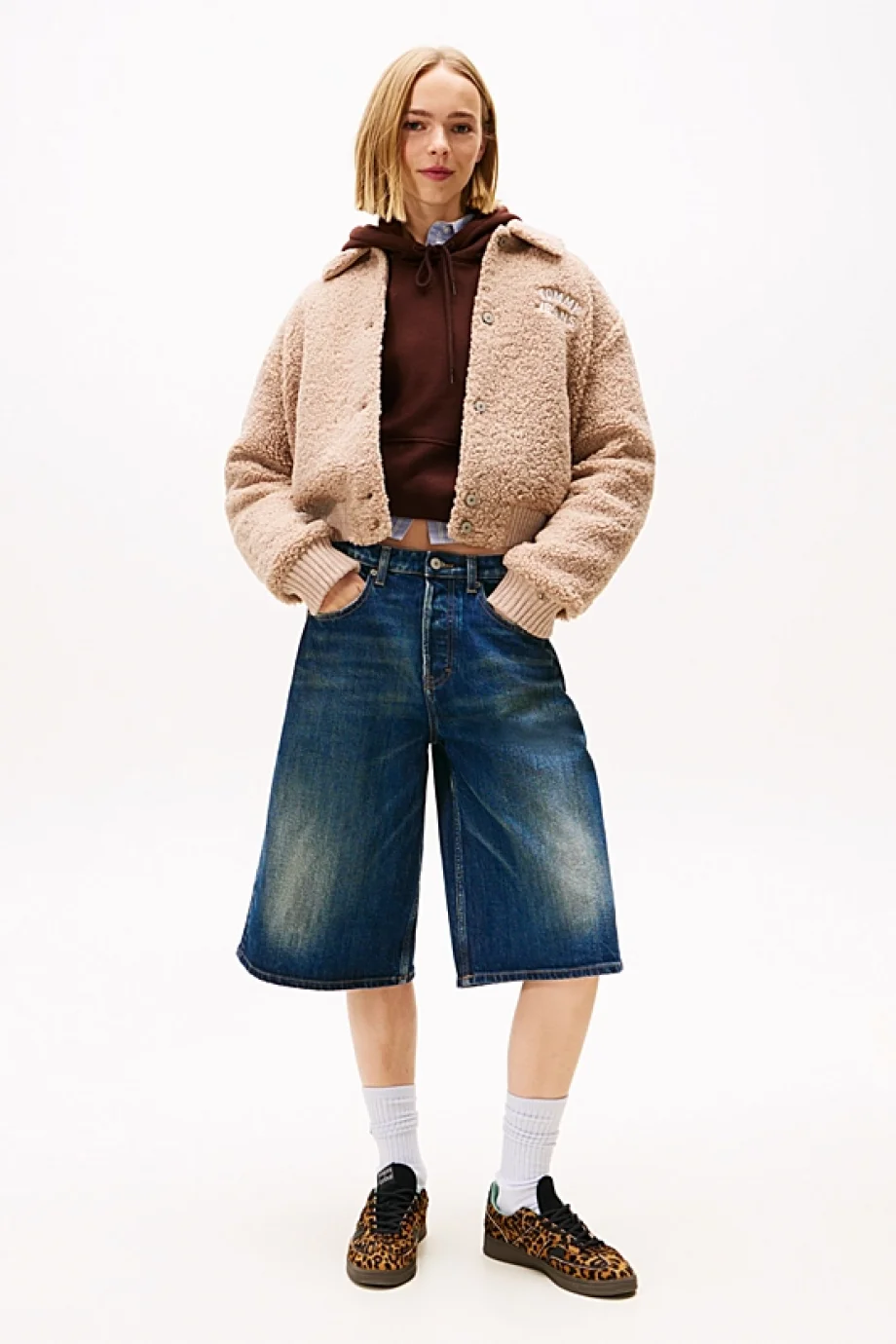 Tommy Hilfiger TJW Kürk Dokulu Kolej Stili Kadın Kahverengi Ceket DW0DW21666GUQ