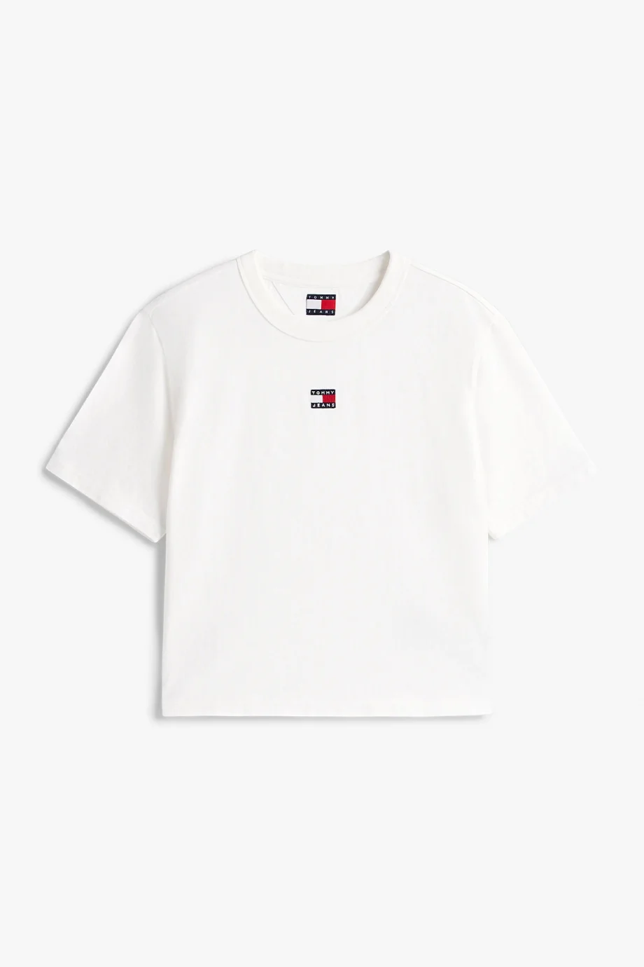 Tommy Hilfiger TJW Kutulu Kesim Amblemli Kadın Beyaz T-shirt DW0DW22202YBL
