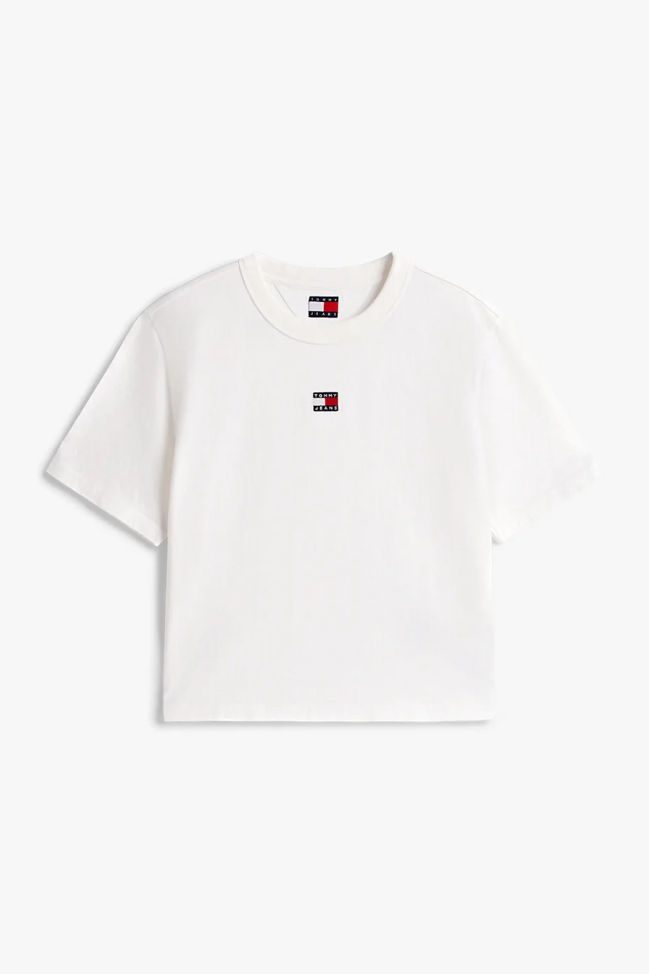 Tommy Hilfiger TJW Kutulu Kesim Amblemli Kadın Beyaz T-shirt DW0DW22202YBL