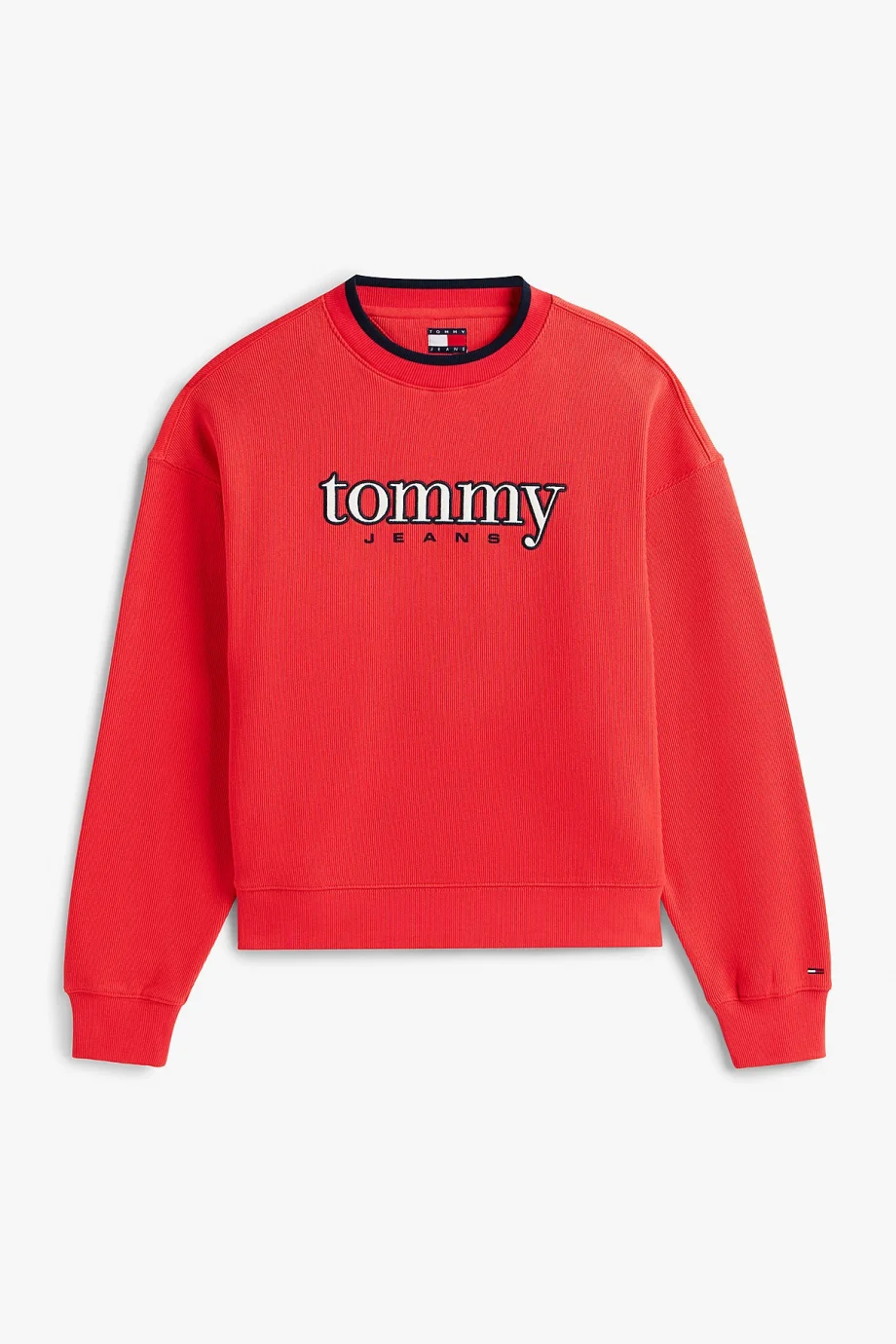 Tommy Hilfiger TJW Kutulu Kesim Tommy Aplikeli Bisiklet Yaka Kadın Kırmızı Sweatshirt DW0DW22565XK3