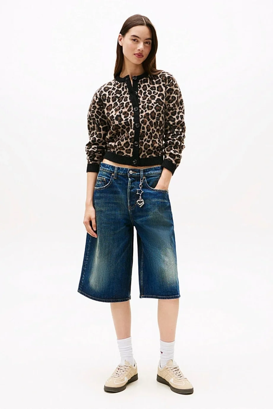 Tommy Hilfiger TJW Leopar Desenli Kadın Kahverengi  Hırka  DW0DW219680HD