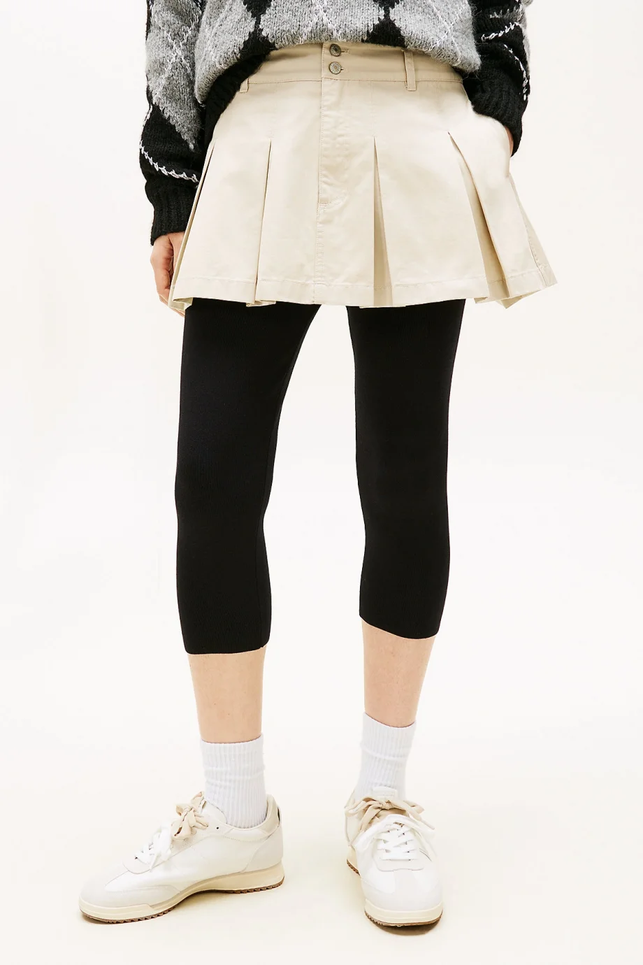 Tommy Hilfiger TJW Mini Pileli Kadın Bej Etek DW0DW22065ABY