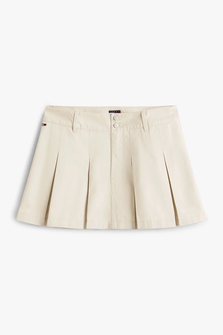 Tommy Hilfiger TJW Mini Pileli Kadın Bej Etek DW0DW22065ABY