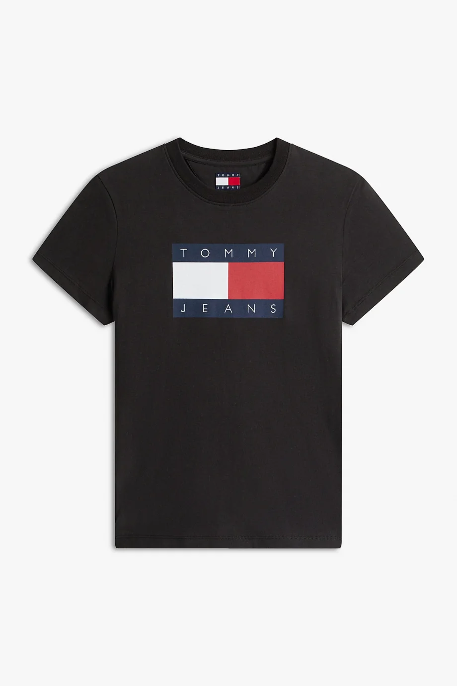 Tommy Hilfiger TJW Normal Kesim TJ Bayraklı Kısa Kollu Kadın Siyah T-shirt DW0DW22562BDS
