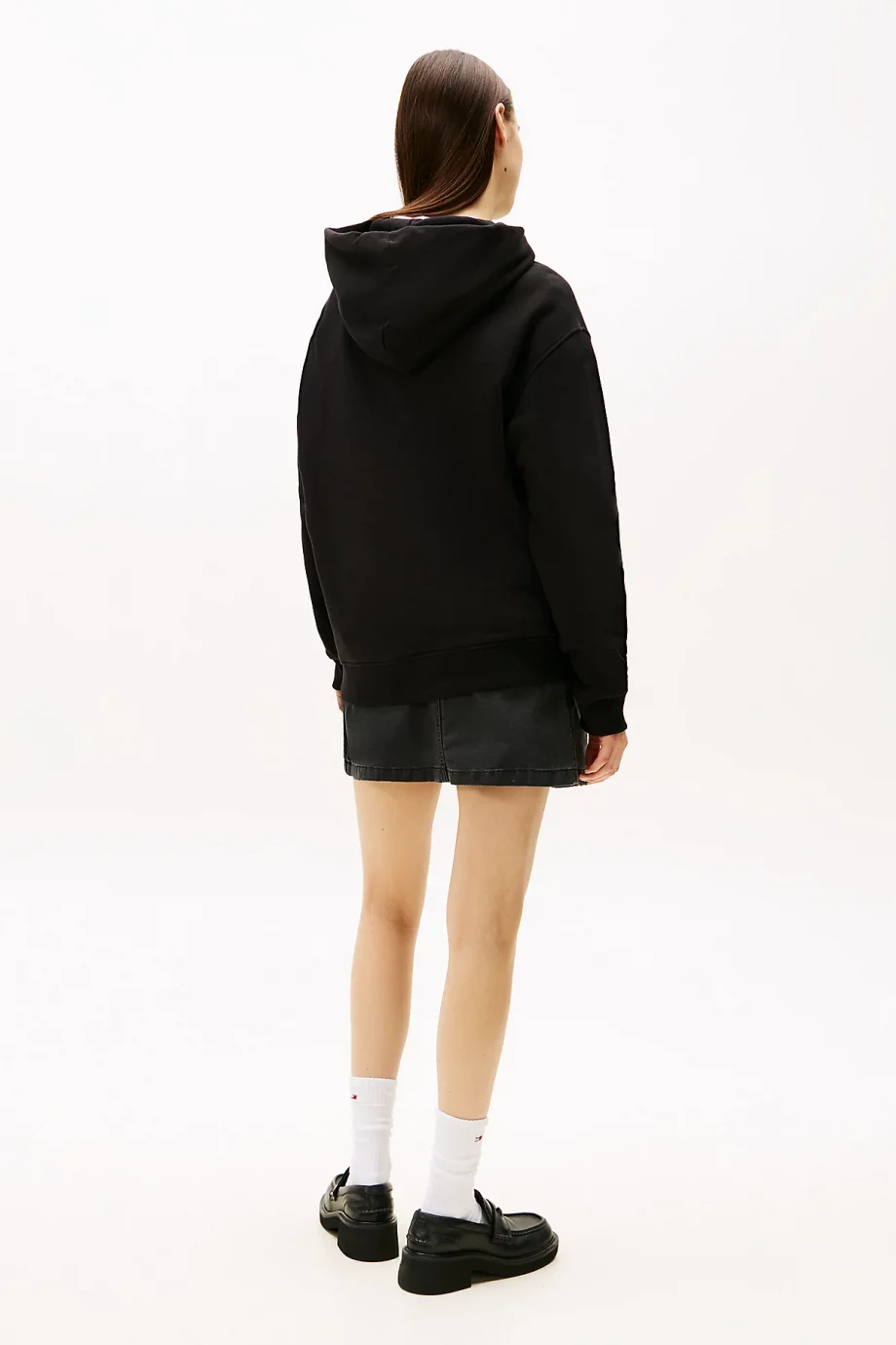 Tommy Hilfiger TJW Rahat Kesim Parti Bayraklı Kadın Siyah Sweatshirt DW0DW21605BDS