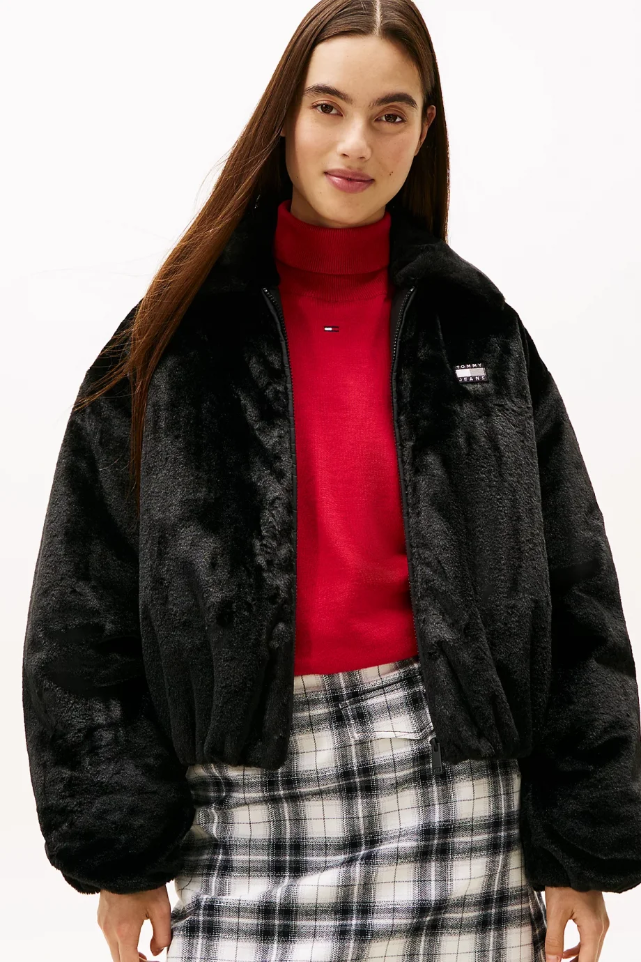 Tommy Hilfiger TJW Suni Kürk Kadın Siyah Ceket DW0DW21669BDS