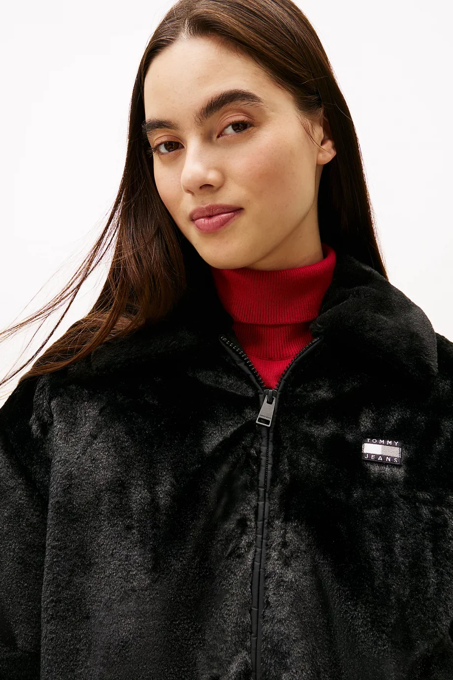 Tommy Hilfiger TJW Suni Kürk Kadın Siyah Ceket DW0DW21669BDS