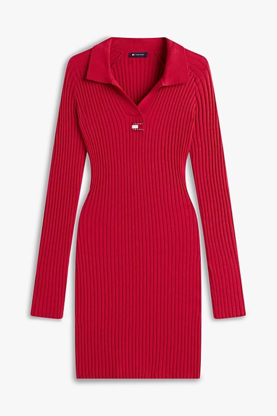 Tommy Hilfiger TJW Yakalı Armalı Kadın Kırmızı Elbise DW0DW22183XJP