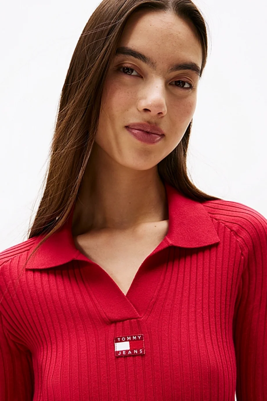 Tommy Hilfiger TJW Yakalı Armalı Kadın Kırmızı Elbise DW0DW22183XJP