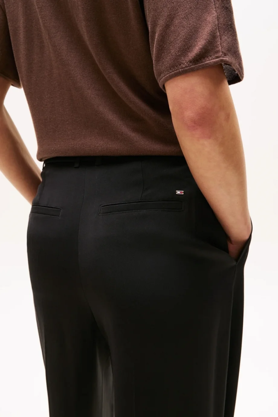 Tommy Hilfiger Viskon Twill Rahat Kesim Düz Paça Kadın Pantolon WW0WW46749BDS