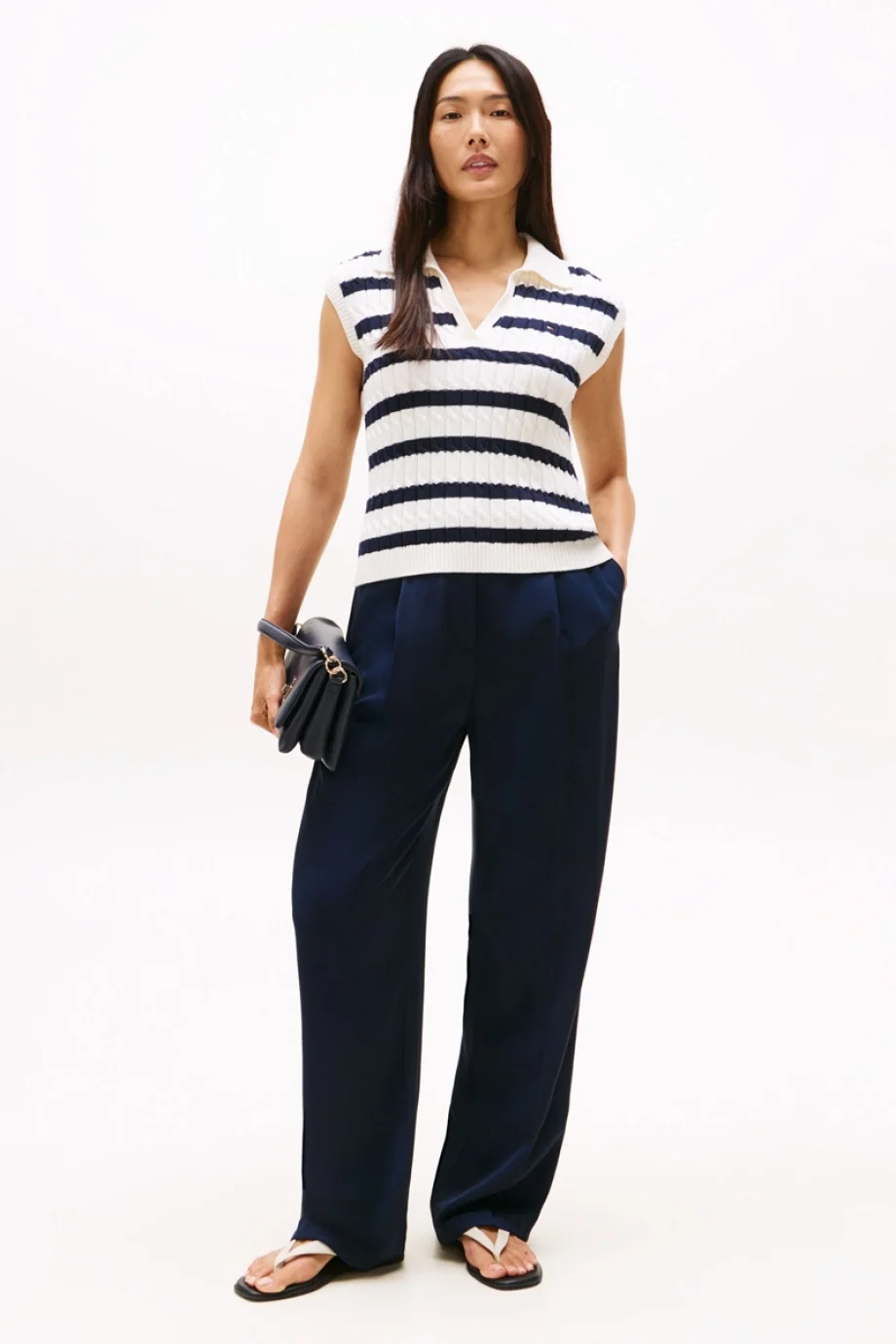 Tommy Hilfiger Viskon Twill Rahat Kesim Düz Paça Kadın Pantolon WW0WW46749C1G