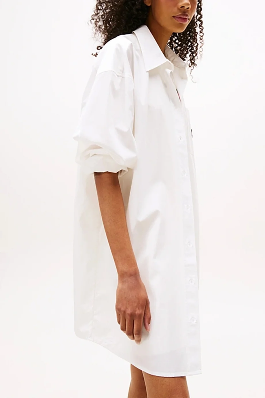 Tommy Hilfiger Badge Kadın Beyaz Gömlek DW0DW21122YBL