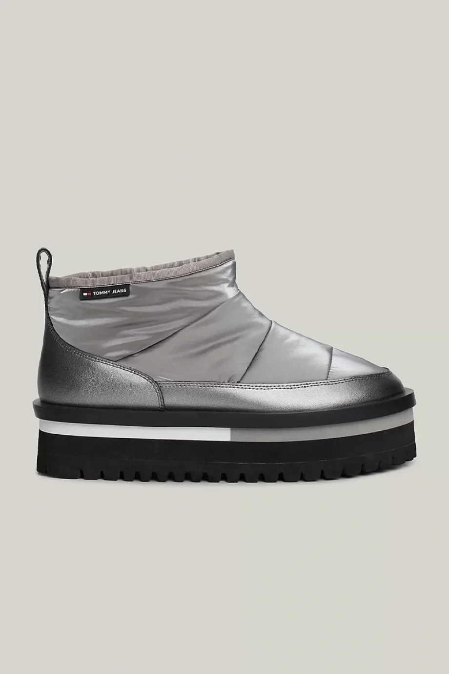 Tommy Hilfiger TJW NYLON FLATFORM BOOT WL Kadın Metalik Gri Bot EN0EN02689TRH