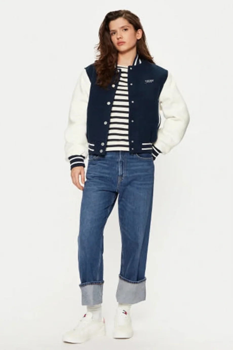 Tommy Hilfiger TJW WOOL VARSITY JACKET EXT Kadın lacivert Ceket DW0DW19320C1G