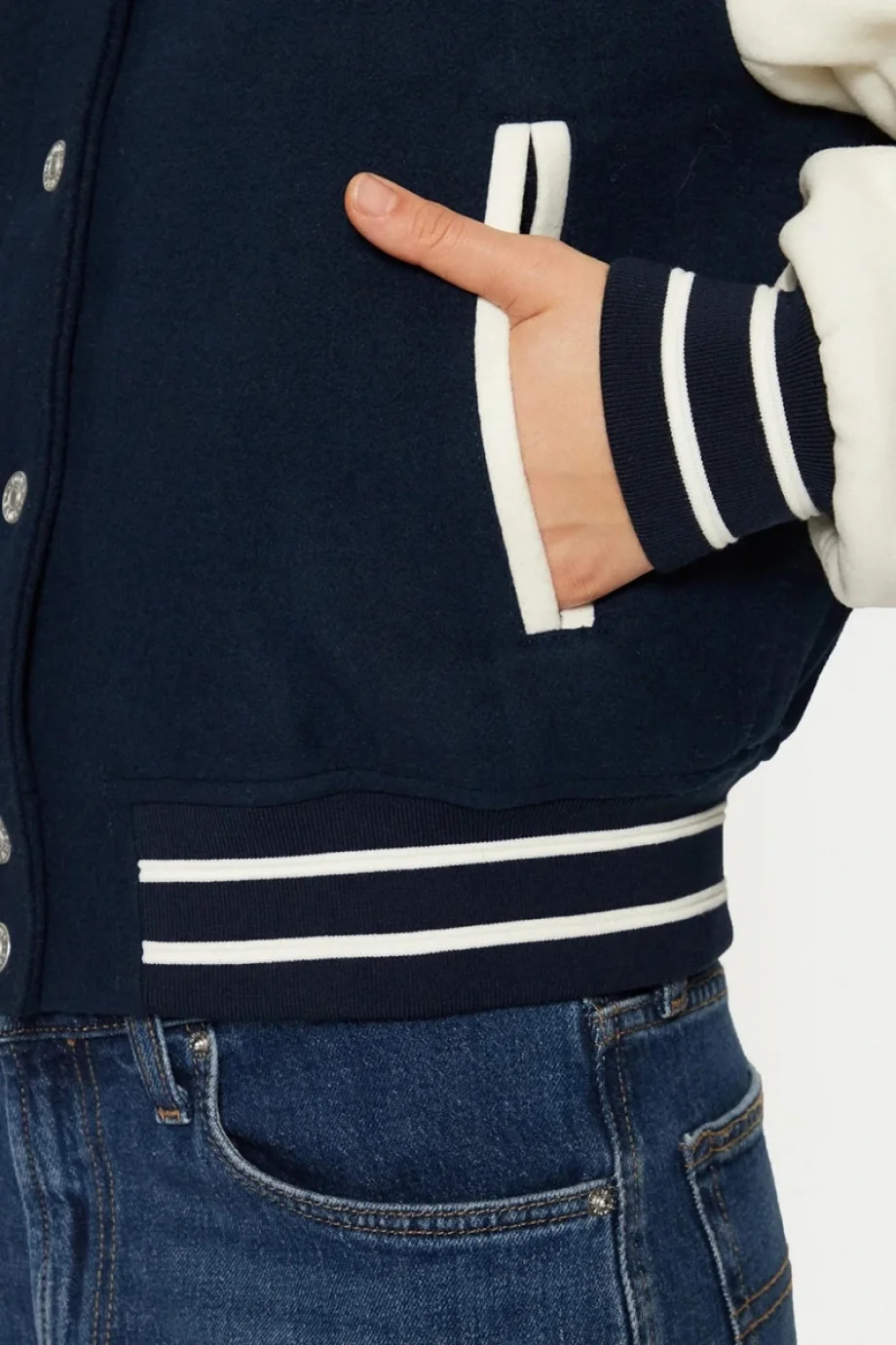 Tommy Hilfiger TJW WOOL VARSITY JACKET EXT Kadın lacivert Ceket DW0DW19320C1G