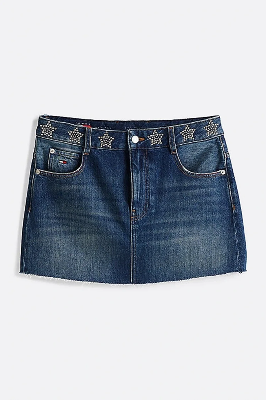 Tommy Hilfiger STUDDED DENIM MINI SKIRT AI9057 Kadın mavi Etek DW0DW198751BK