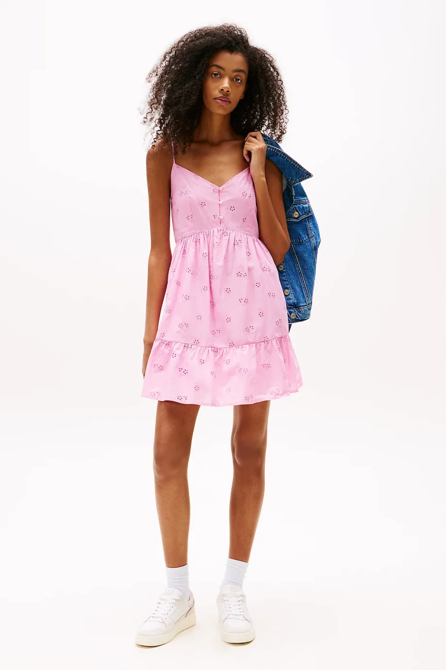 Tommy Hilfiger TJW BRODERIE ANGLAISE DRESS Kadın Pembe Elbise DW0DW21165U06