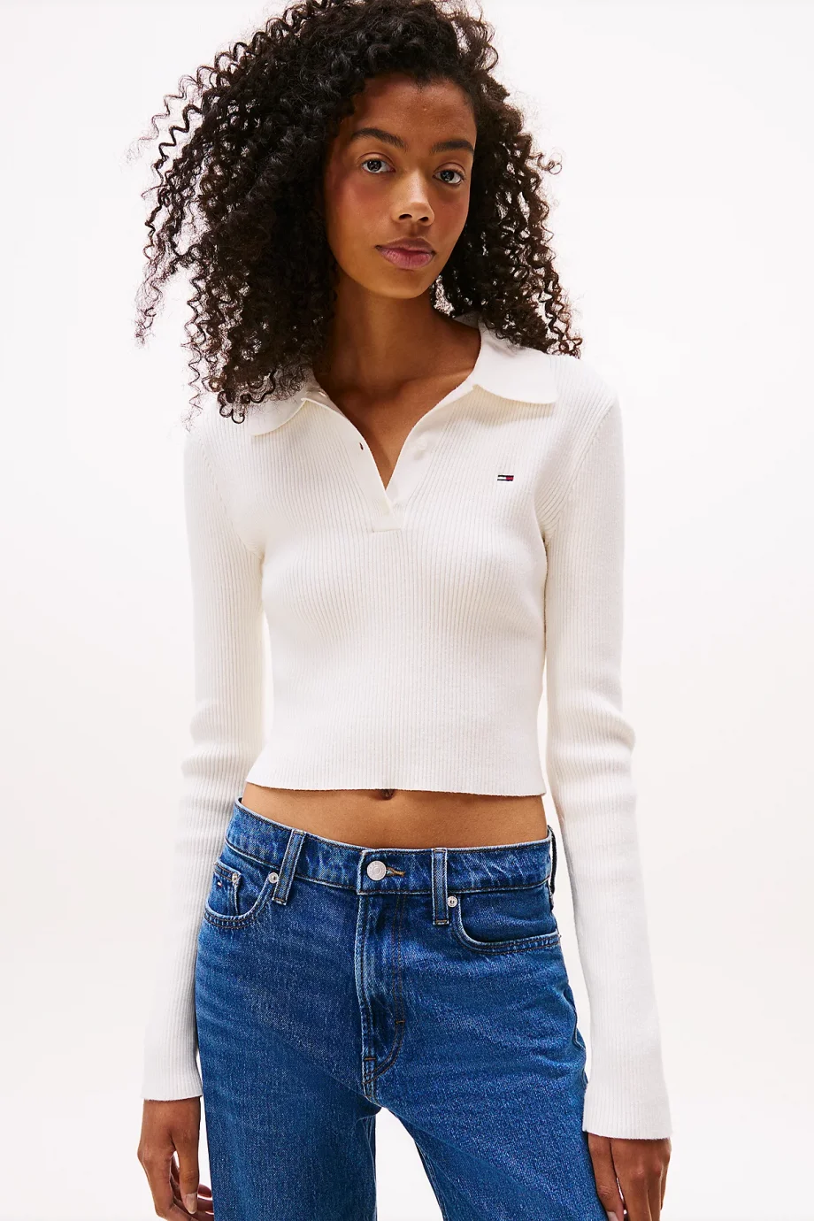 Tommy Hilfiger TJW Klasik Polo Uzun Kollu Kadın Kazak DW0DW21829YBH