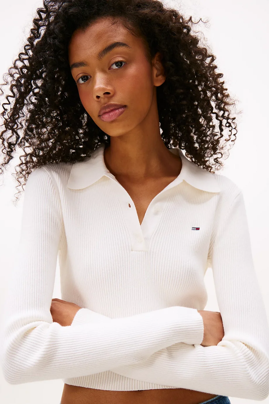 Tommy Hilfiger TJW Klasik Polo Uzun Kollu Kadın Kazak DW0DW21829YBH