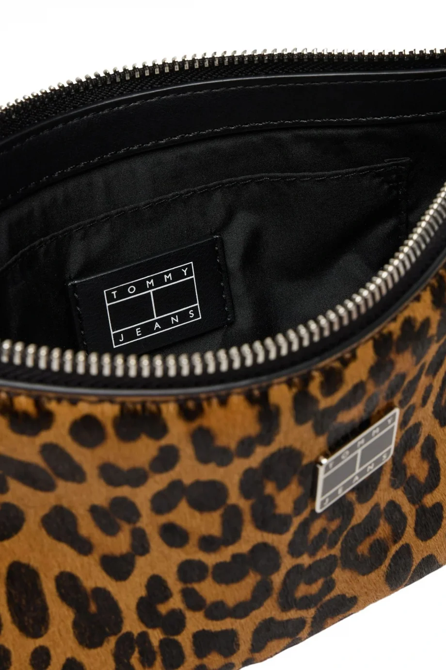 Tommy Hilfiger TJW Must Leopar Desenli Omuz Kadın Siyah Omuz Çantası AW0AW1800801R