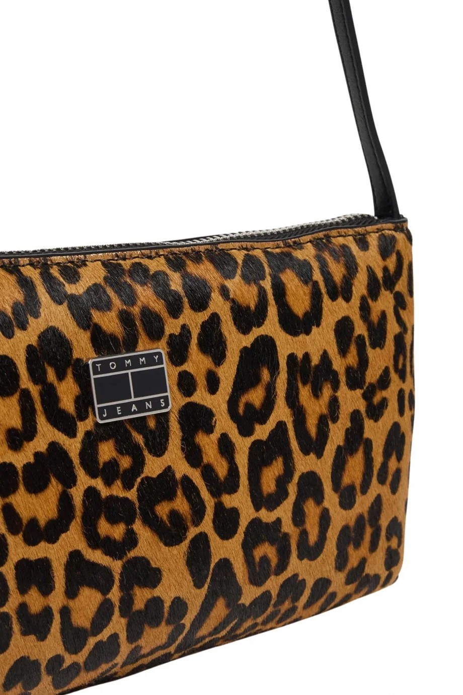 Tommy Hilfiger TJW Must Leopar Desenli Omuz Kadın Siyah Omuz Çantası AW0AW1800801R