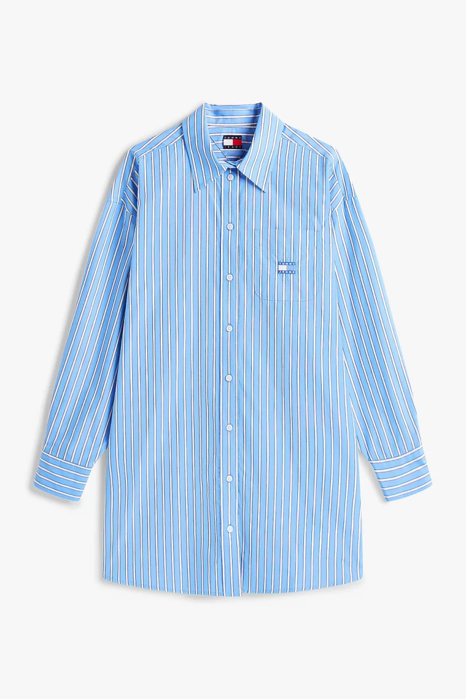 Tommy Hilfiger TJW OVS MINI SHIRT DRESS EXT Kadın Mavi Elbise DW0DW211220BB