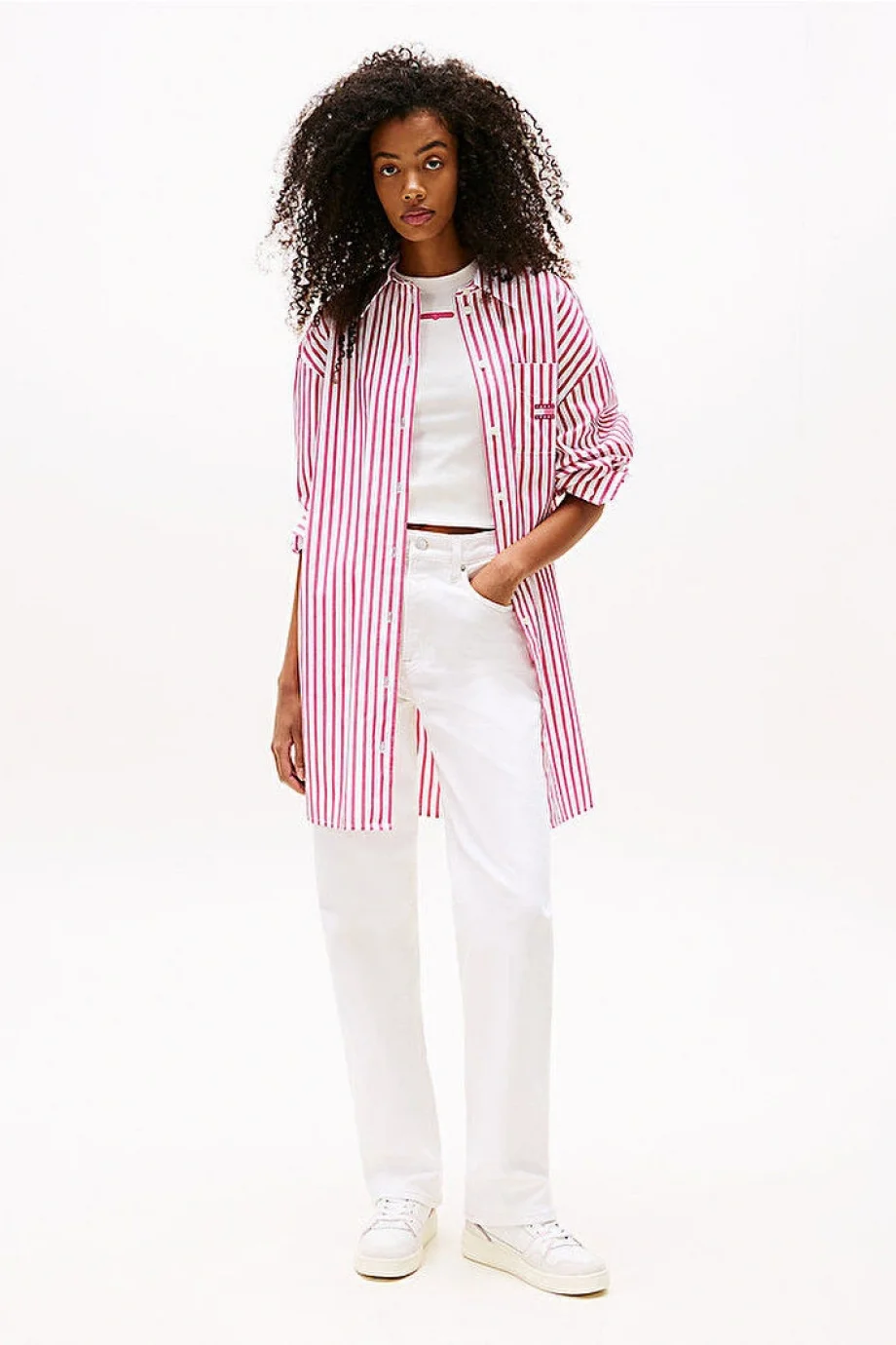 Tommy Hilfiger TJW OVS MINI SHIRT DRESS EXT Kadın Pembe Elbise DW0DW211220D5