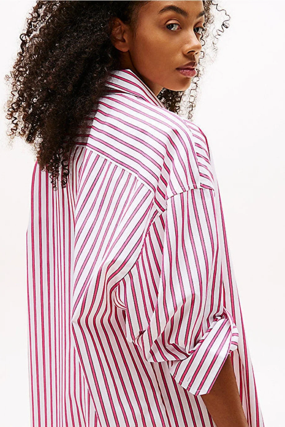 Tommy Hilfiger TJW OVS MINI SHIRT DRESS EXT Kadın Pembe Elbise DW0DW211220D5