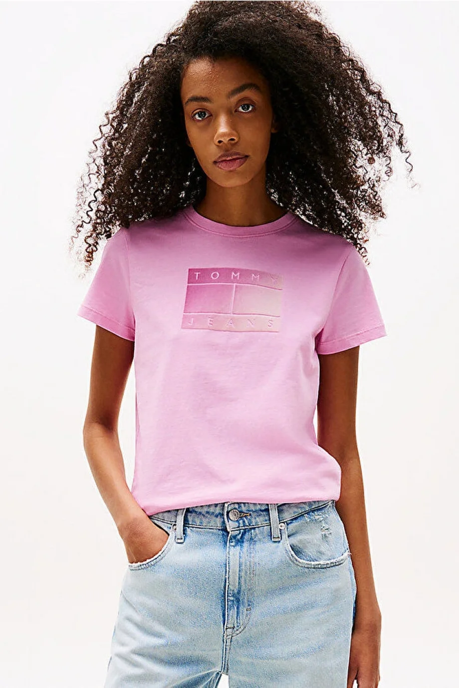 Tommy Hilfiger TJW REG GRADIENT FLAG SS Kadın Pembe T-shirt DW0DW20905U06