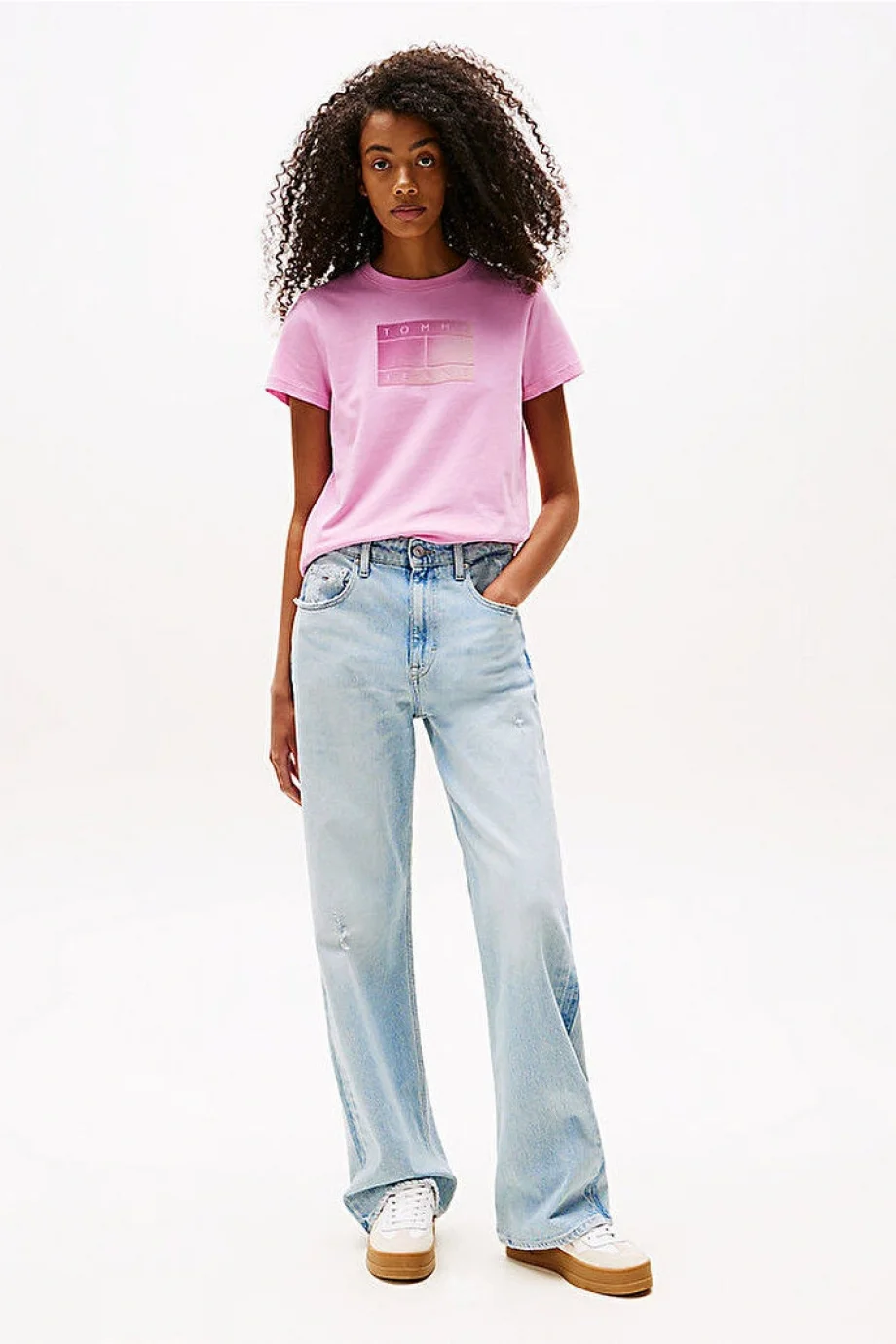 Tommy Hilfiger TJW REG GRADIENT FLAG SS Kadın Pembe T-shirt DW0DW20905U06