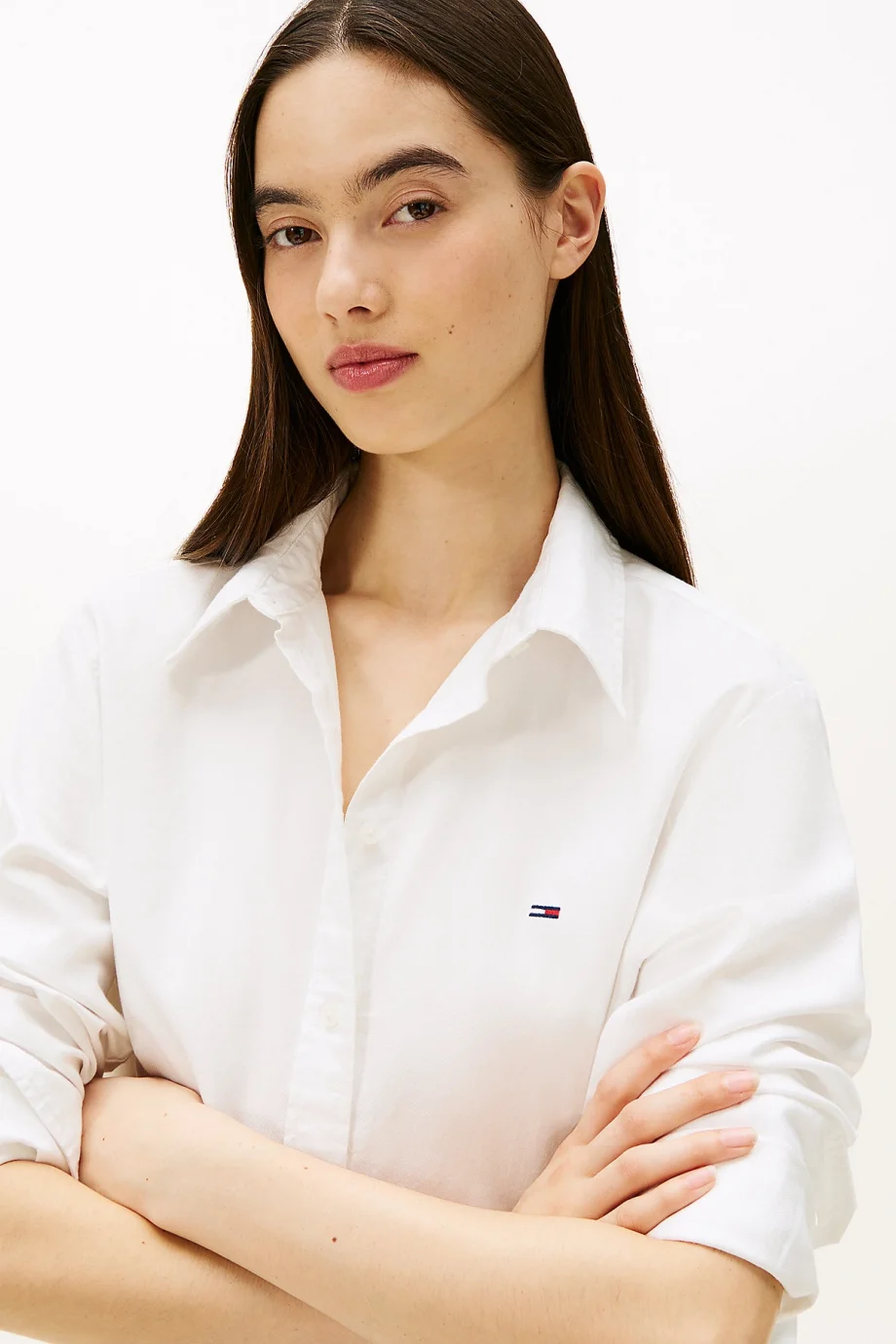 Tommy Jeans TJW REG OXFORD SHIRT Kadın beyaz Gömlek DW0DW19890YBL