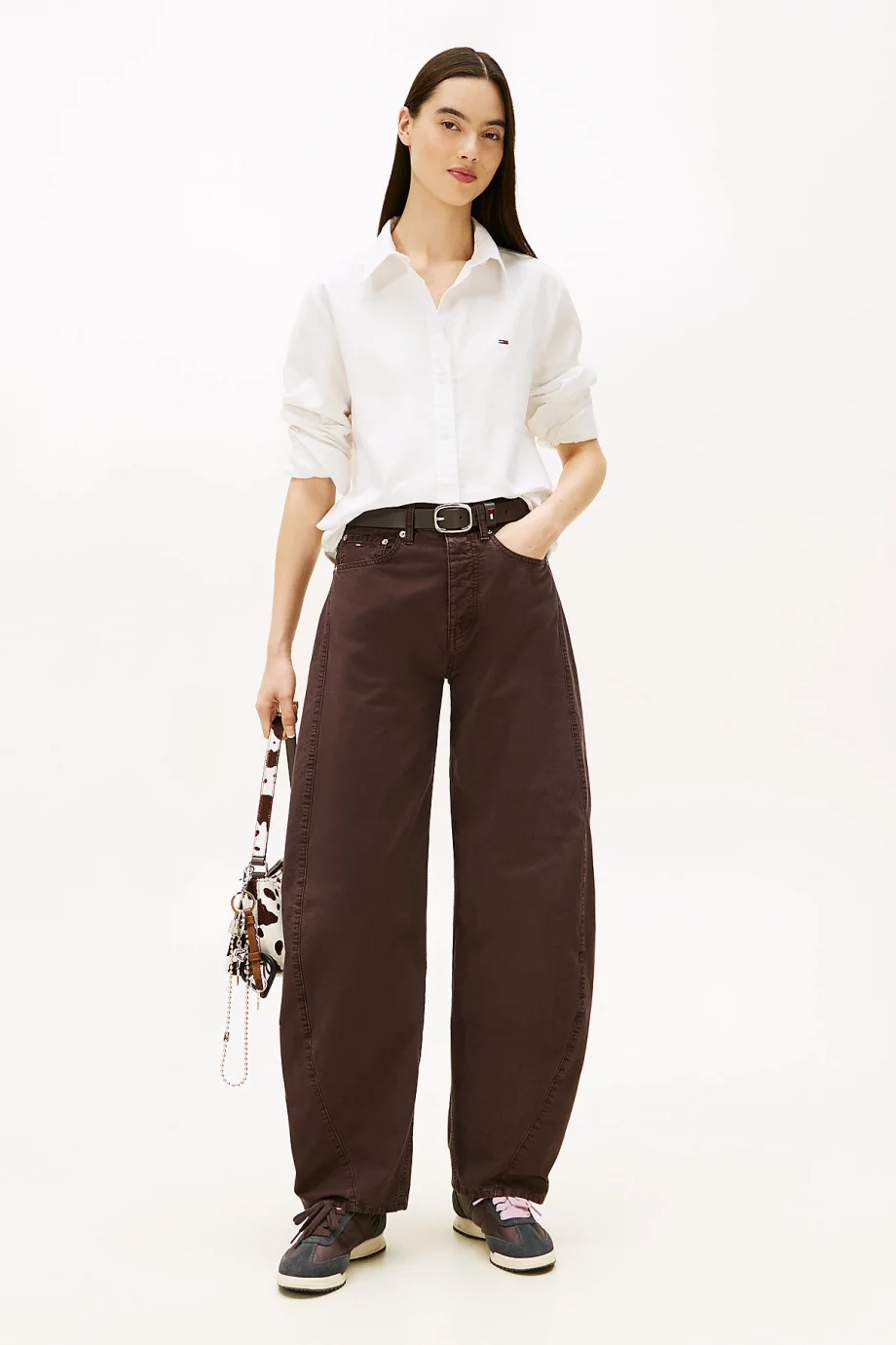 Tommy Jeans TJW REG OXFORD SHIRT Kadın beyaz Gömlek DW0DW19890YBL