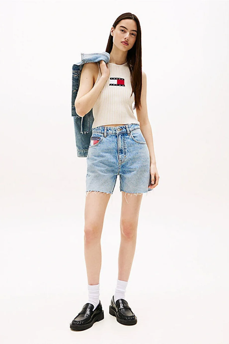 Tommy Hilfiger TJW RIB RACER TANK Kadın Beyaz Kazak DW0DW20975YBL