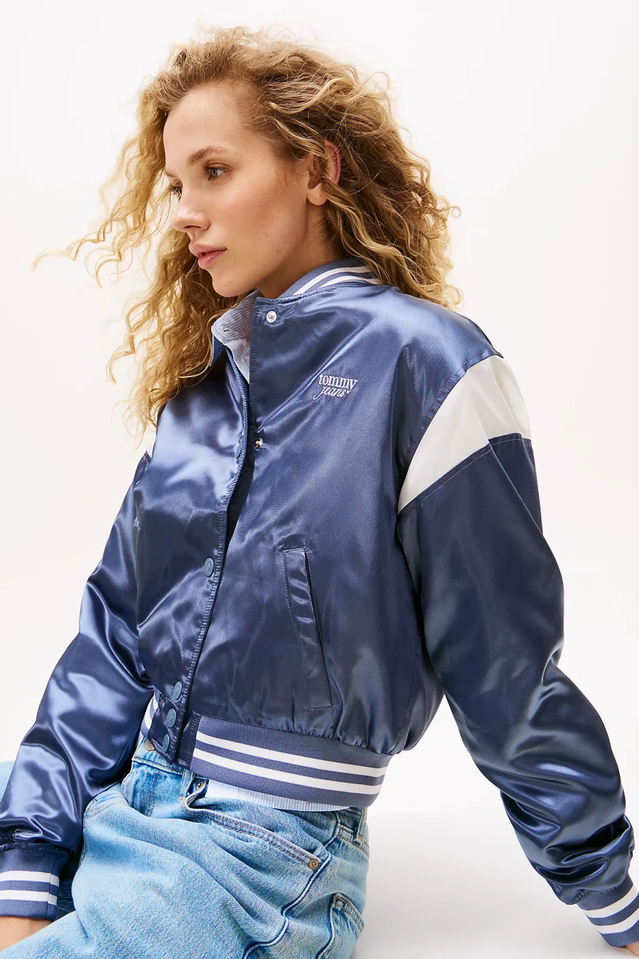 Tommy Hilfiger TJW SCRIPT VARSITY JACKET Kadın Mavi Ceket DW0DW20960PO6