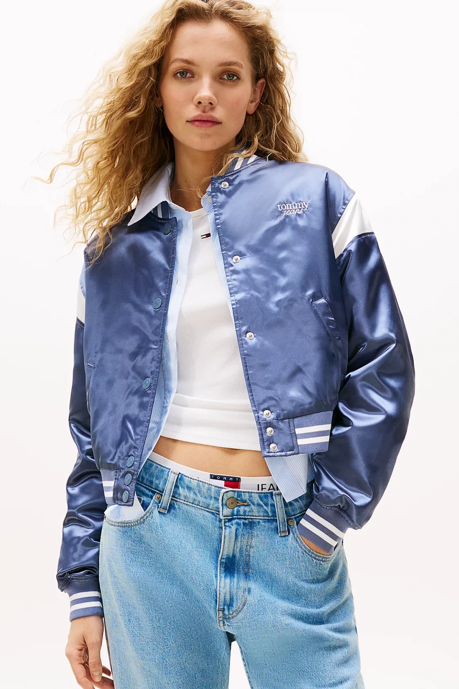 Tommy Hilfiger TJW SCRIPT VARSITY JACKET Kadın Mavi Ceket DW0DW20960PO6