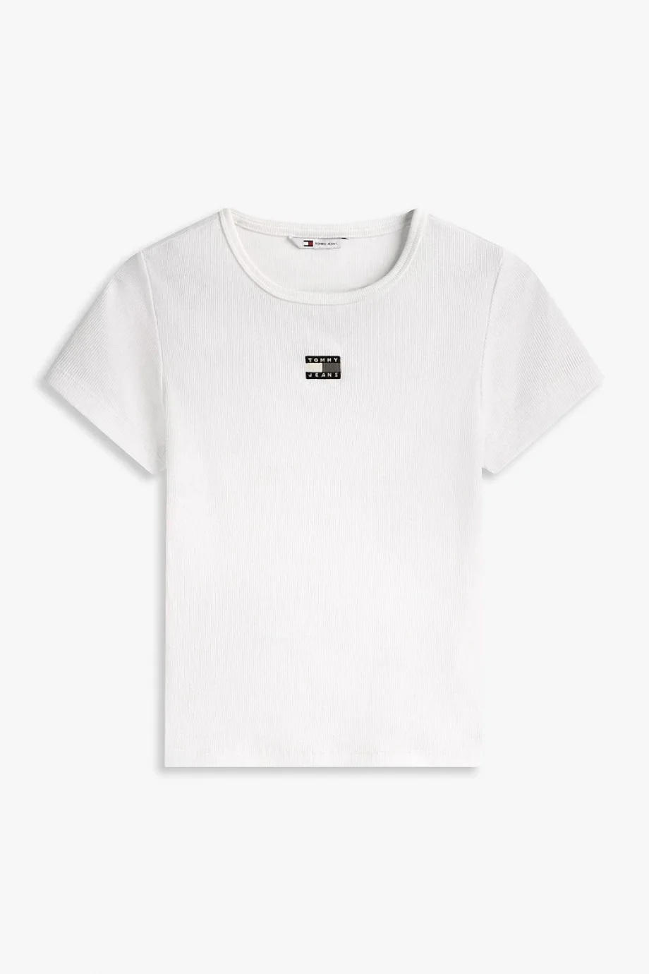 Tommy Hilfiger TJW SLIM BADGE RIB TEE Kadın Beyaz T-shirt DW0DW17881YBL