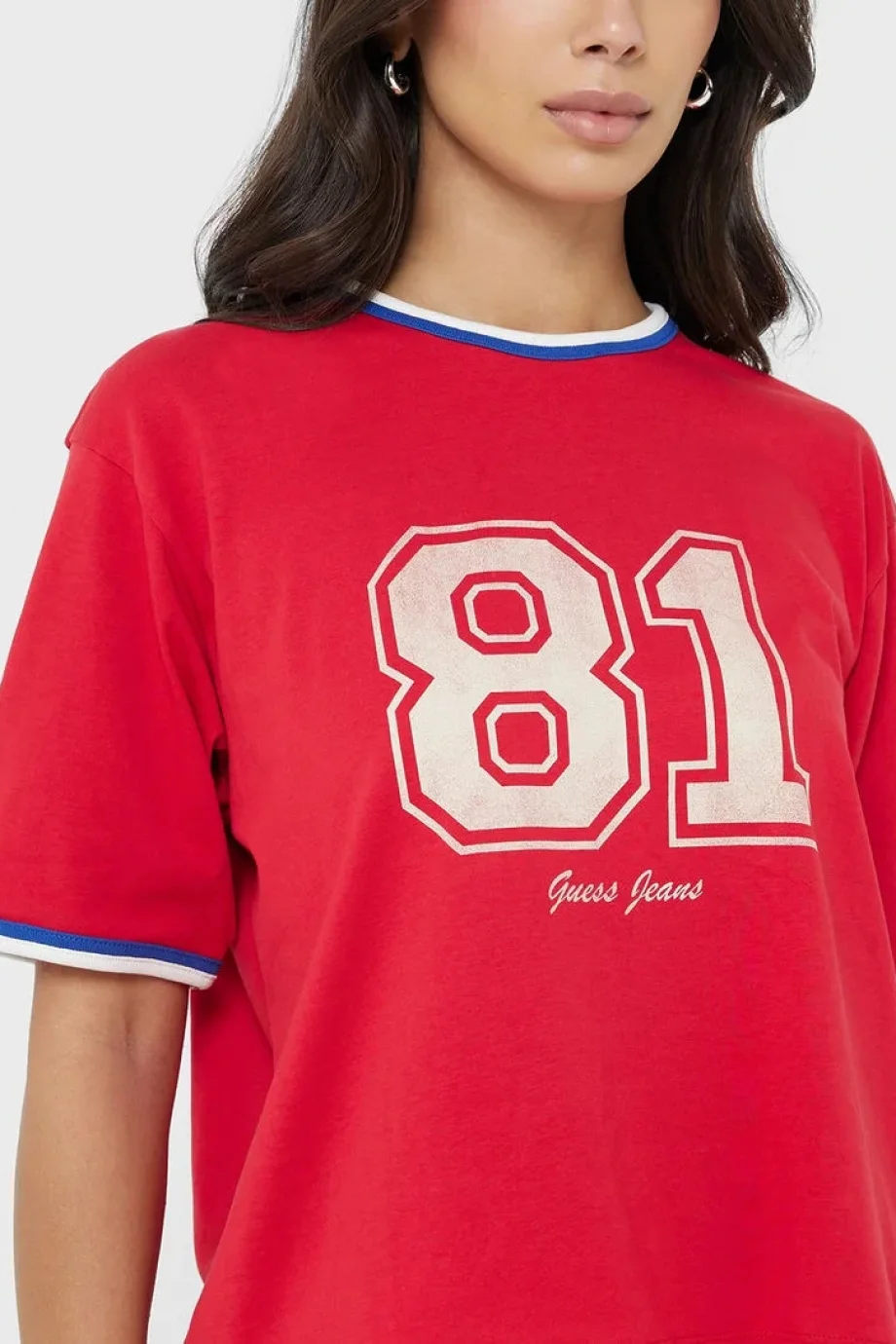 Guess Jeans Kadın Kırmızı Boxy Fit T-Shirt W5YI19K8HM0-G585