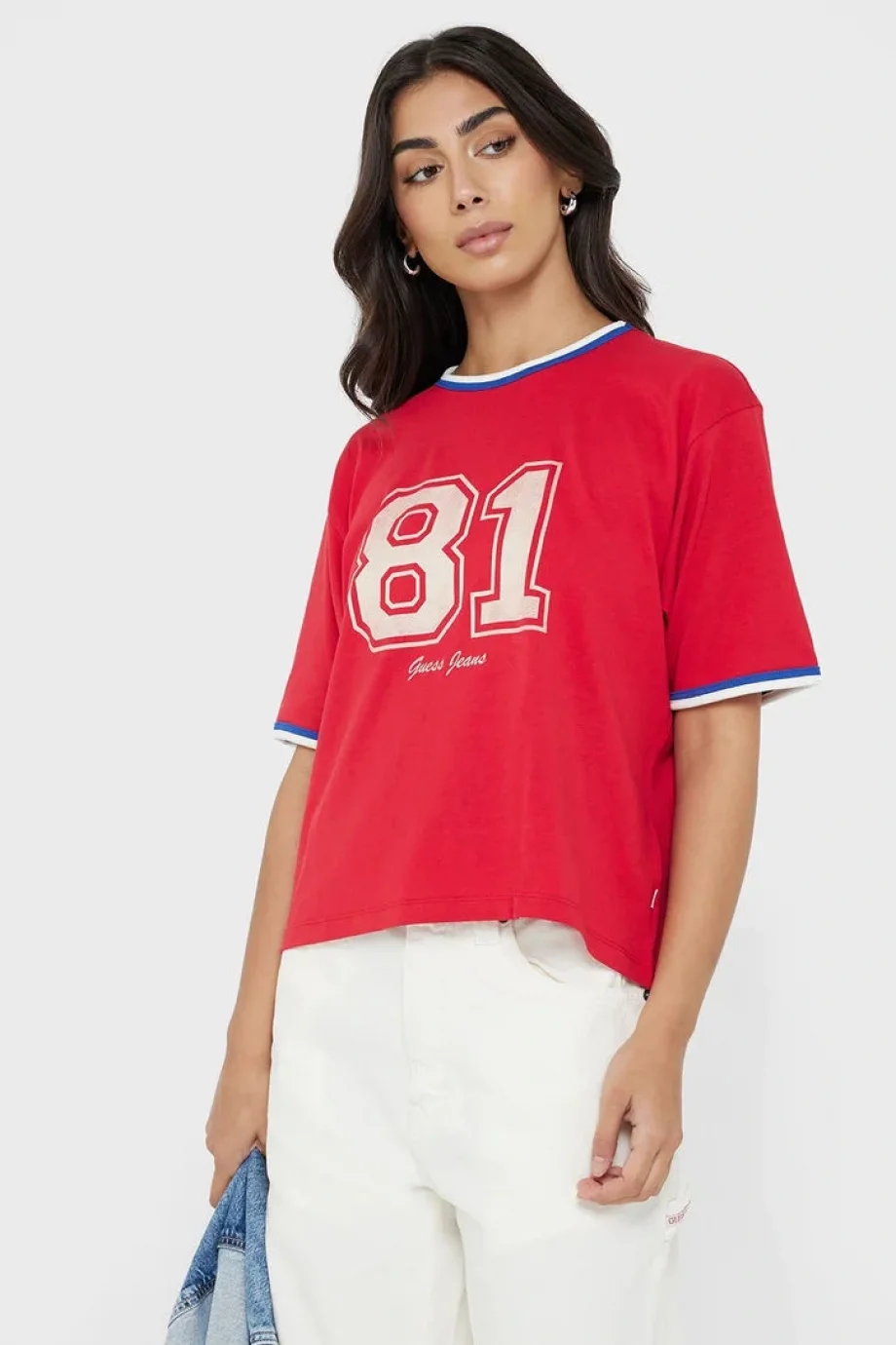 Guess Jeans Kadın Kırmızı Boxy Fit T-Shirt W5YI19K8HM0-G585