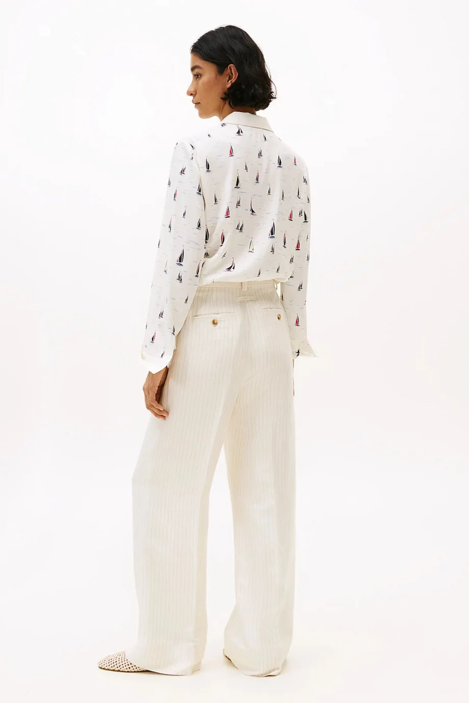 Tommy Hilfiger VISCOSE LINEN WIDE LEG PANTS Kadın  Pantolon WW0WW4546403N