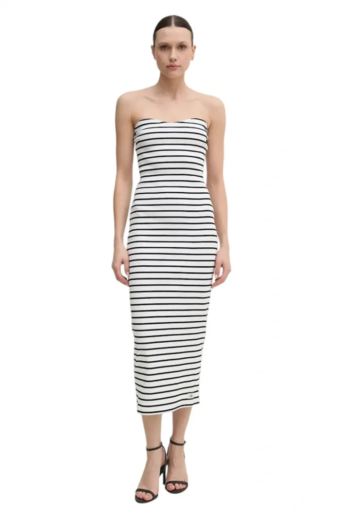 Calvin Klein WOVEN LABEL RIB SLEEVELESS DRESS Kadın  Elbise J20J225263-0K4