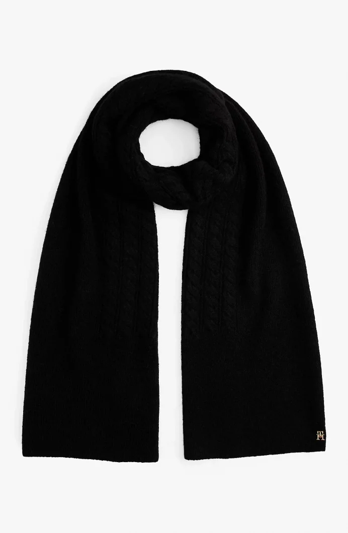 Tommy Hilfiger TH Elevated Chic Yumuşak Kadın Siyah  Şal  AW0AW17788BDS