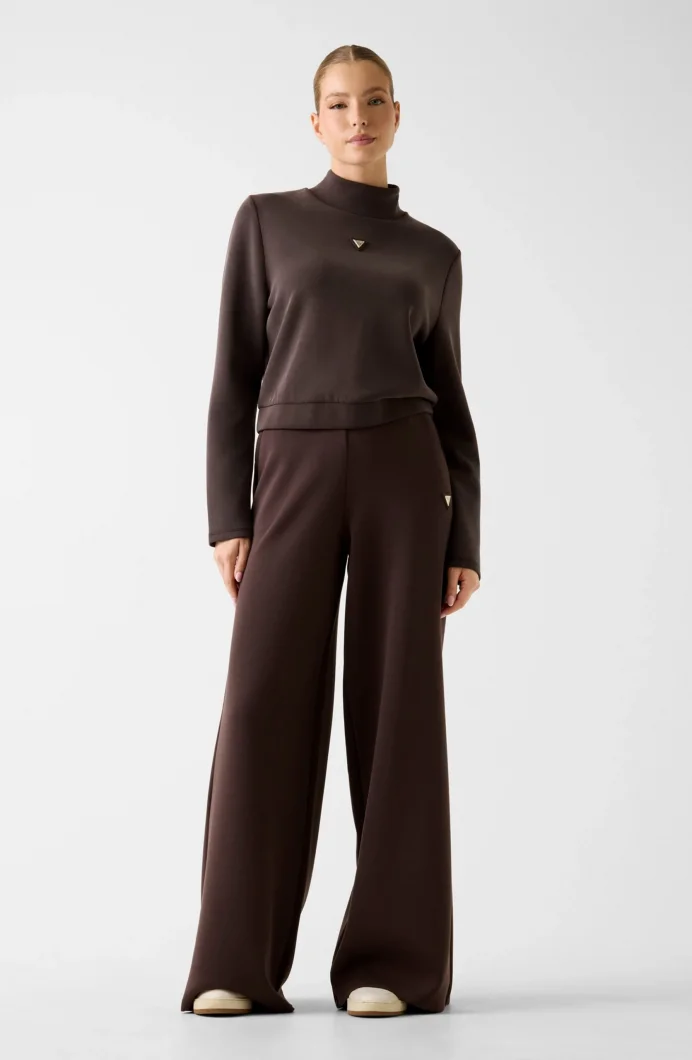 Guess Olympe Yüksek Yaka Kadın Kahverengi Sweatshirt V4YQ05KCAY2-A10K