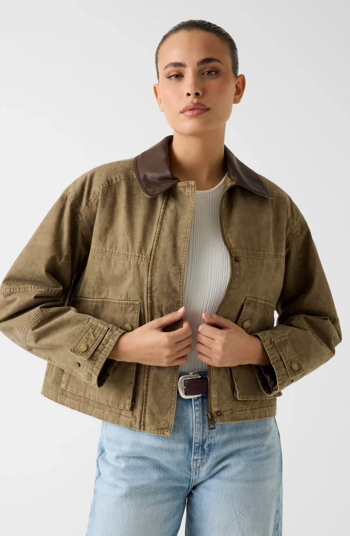 Guess Manon Kısa Field Kadın Yeşil Ceket W6RL51WL372-F8BC