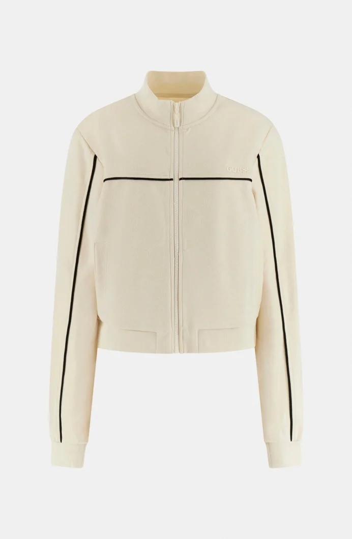 Guess Clara Tam Fermuarlı Kadın Beyaz Sweatshirt V6GQ09K3001-G047