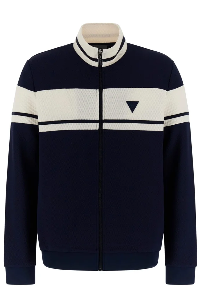 Guess Spiros Tam Fermuarlı Erkek Mavi Sweatshirt Z6GQ29K3212-G7R1