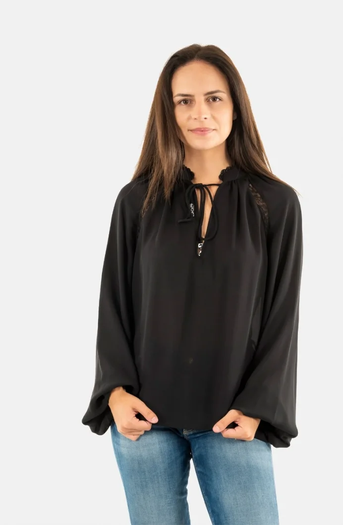 Guess Josette Kadın Siyah Bluz W5BH74WGLA2-JBLK