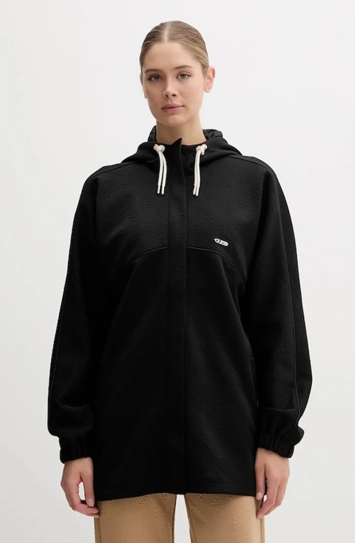 Guess Peony Kadın Siyah Aktif  Eşofman Üstü V5YQ05KBSL2-FJ8A