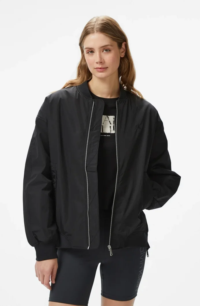 Calvin Klein LONG BOMBER Kadın Siyah Ceket J20J224702-BEH