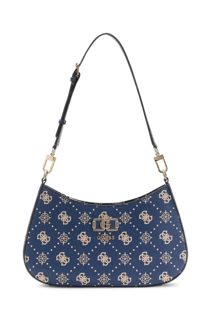 Guess Emelie Logolu Üstten Fermuarlı Omuz Kadın Lacivert El Çantası HWGP9928180-NLO